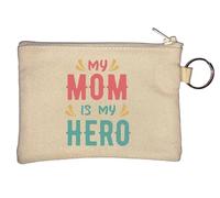 Porte-monnaie avec inscription « My Mom is My Hero » Beige