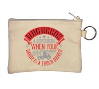 Porte-monnaie avec inscription Who Needs a Superhero When Your Daddy is a Truck Driver Beige, beige, Taille unique