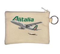 Porte-monnaie avec logo avion italien Beige