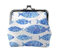 Porte-monnaie avec motif de poisson, petit kit de voyage, pochette de rangement pour escapades de week-end et voyages d'affaires, Noir , Taille unique, Pochette à monnaie