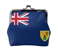 Porte-monnaie avec motif drapeau des îles Turques et Caïques - Pratique - Pour femme - 11,5 x 10,5 cm, noir, One Size