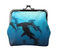 Porte-monnaie avec motif requins marteaux, pochette à monnaie avec fermeture à baiser, petite pochette vintage pour homme et femme, Noir , Taille unique, Pochette à monnaie