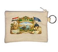 Porte-monnaie avec ouverture historique du canal de Suez Beige