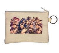 Porte-monnaie avec personnages vibrants en pose dynamique Beige