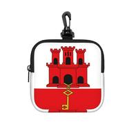 Porte-monnaie avec porte-cartes, motif drapeau de Gibraltar, mini pochette à monnaie avec porte-clés, pour voyage, usage quotidien et cadeaux