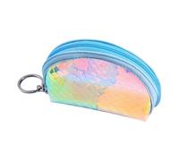 Porte-Monnaie avec Porte-clés | Sac de Rangement Portable avec Fermeture éclair Motif écailles Arc-en- pour Femmes et Filles, Bleu, Voir la Description, Voir Description