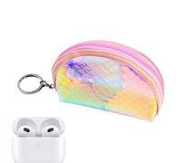 Porte-Monnaie avec Porte-clés | Sac de Rangement Portable avec Fermeture éclair Motif écailles Arc-en- pour Femmes et Filles, Rose, Voir la Description, Voir Description