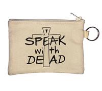 Porte-monnaie avec symbole de la croix égyptienne « I Speak with The Dead » Beige