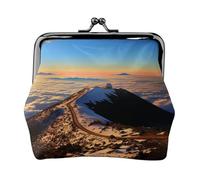 Porte-monnaie avec verrou Kiss Lock Mini porte-monnaie Mauna Kea Summit Sunset Portefeuille en cuir pour femme