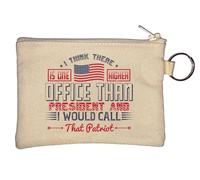 Porte-monnaie beige avec inscription « I Think There is one Higher Office Than President and I Would Call That Patriot »