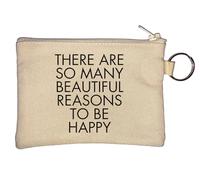 Porte-monnaie beige « There are So Many Beautiful Reasons to Be Happy »