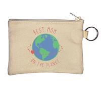 Porte-monnaie Best Mom On The Planet Earth Sketch Beige