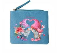 Porte Monnaie Bleu Motif Lutin Coeur Personnalisable