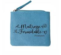 Porte Monnaie Bleu Motif maitresse Formidable Personnalisable