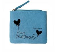 Porte Monnaie Bleu Motif Merci maitresse Personnalisable