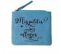 Porte Monnaie Bleu Motif Mes Affaires Personnalisable