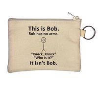 Porte-monnaie Bob Has No Arms Who is Knocking Not Bob Beige