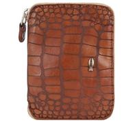 Porte-monnaie CAMPOMAGGI en cuir cognac avec fermeture zippée - Vintage et pratique