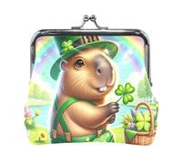 Porte-monnaie Capybara de la Saint-Patrick avec verrou pour femme, 11,4 x 10,4 cm, Capybara de la Saint-Patrick, one size, Capybara de la Saint-Patrick