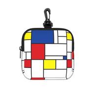 Porte-Monnaie carré à Fermeture éclair, Style Minimaliste De Stijl, inspiré de l'art Moderne Mondrian et De Stijl.