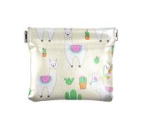 Porte-monnaie carré en forme de libellules et de feuilles, Cactus lamas mignons, one size, Cactus lamas mignons