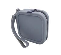 Porte-monnaie carré en silicone, petit sac pour articles, sac à cosmétiques, sac de rangement pour câble de données pour femmes, gris foncé, Taille unique