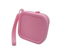 Porte-monnaie carré en silicone, petit sac pour articles, sac à cosmétiques, sac de rangement pour câble de données pour femmes, rose, Taille unique