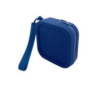 Porte-monnaie carré en silicone, petit sac pour articles, sac à cosmétiques, sac de rangement pour câble de données pour femmes, bleu, Taille unique