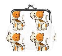 Porte-Monnaie Chat Mignon sans Couture Kiss Lock Change Purse Vintage Trinkets Pouch