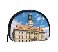 Porte-monnaie classique avec imprimé floral tourbillonnant pour femmes, filles et enfants, Bâtiment de la mairie, Taille unique, Pochette à monnaie