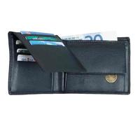 Porte-monnaie classique en cuir - ALASSIO - Noir 120 mm x 90 - 6 compartiments pour cartes de crédit