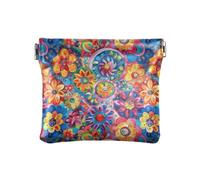 Porte-monnaie coloré en cuir PU avec motif fleurs mandalas pour femmes, Fleurs mandala colorées, 1 size