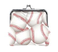 Porte-monnaie coloré en cuir PU avec motif tourbillon - Pochette décontractée pour un usage quotidien, Balles de baseball rouge et blanc, one size, Balles de baseball rouge et blanc
