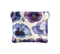 Porte-monnaie coloré hamburgers avec fermeture à pression, pochette de change, sac à monnaie pour homme et femme, taille 10,9 x 9,4 cm, Pensées bleues et violettes, one size, Pensées bleues et