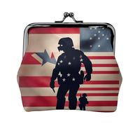 Porte-monnaie commémoratif des soldats militaires américains, porte-monnaie pour les festivals et les occasions spéciales, noir, One Size, Art déco