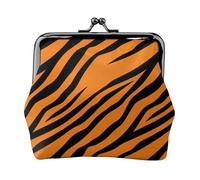 Porte-monnaie compact avec fermeture à glissière et motif tigre orange léopard