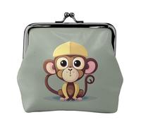 Porte-monnaie compact avec fermeture à glissière Motif singe mignon