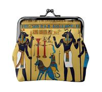Porte-monnaie compact avec fermeture éclair Motif tribu de l'Égypte antique Série 2
