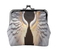 Porte-monnaie compact imprimé ailes d'ange 11,5 x 10,5 cm avec pochette étanche