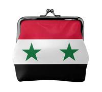 Porte-monnaie compact imprimé drapeau de la République arabe syrienne 11,5 x 10,5 cm avec pochette étanche
