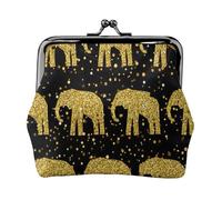 Porte-monnaie compact imprimé éléphant abstrait 11,5 x 10,5 cm mignon mini portefeuille avec fermeture à baiser pochette étanche