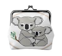 Porte-monnaie compact pour femme avec serrure et motif koala mignon maman et bébé - Cadeau de voyage, Noir , Taille unique, Sac à dos décontracté
