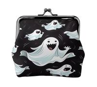 Porte-monnaie compact pour femme avec serrure étanche Motif fantôme blanc, Noir , Taille unique, Sac à dos décontracté