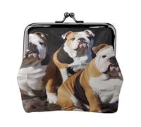 Porte-monnaie compact pour femme avec serrure Motif bouledogues anglais, Noir , Taille unique, Sac à dos décontracté