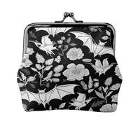 Porte-monnaie compact pour femme imprimé chauve-souris avec serrure étanche pour cadeaux de voyage, Noir , Taille unique, Sac à dos décontracté