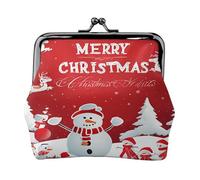 Porte-monnaie compact pour femme imprimé Merry Christmas avec serrure étanche pour cadeaux de voyage, Noir , Taille unique, Sac à dos décontracté