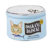 Porte-monnaie créatif en forme de canette de chat - Jolie pochette zippée en motifs de thon, saumon et maquereau - 12,4 x 7,9 cm - Matériau PU souple, sac de rangement portable pour pièces de monnaie