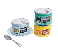 Porte-monnaie créatif en forme de canette de chat - Jolie pochette zippée en motifs de thon, saumon et maquereau - 12,4 x 7,9 cm - Matériau PU souple, sac de rangement portable pour pièces de monnaie