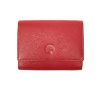 Porte-monnaie cuir spacieux zip et multi compartiments pour ranger 12 cartes, identité, permis, billet, monnaie - LOLUNA® - Rouge