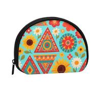 Porte-monnaie cygne dans l'eau - Mini porte-monnaie pour pièces de monnaie, clés, rouge à lèvres et essentiels avec fermeture éclair, Tournesols et fleurs, One Size, Tendance